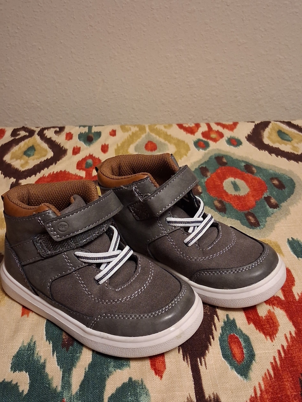 Stride Rite Gray and Brown High-Top Sneakers for Todlers 7 Boys 260811